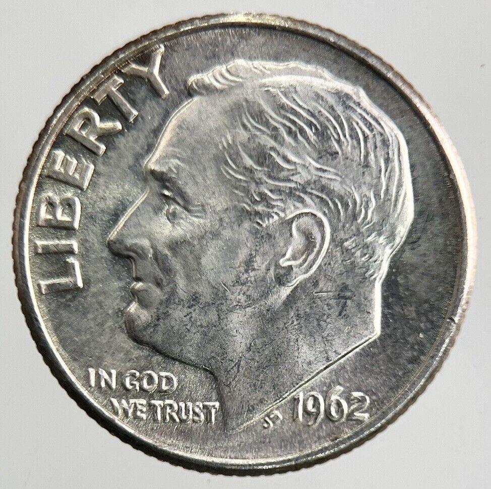 1962-D US USA Roosevelt One Dime Silver Coin | Very High Grade