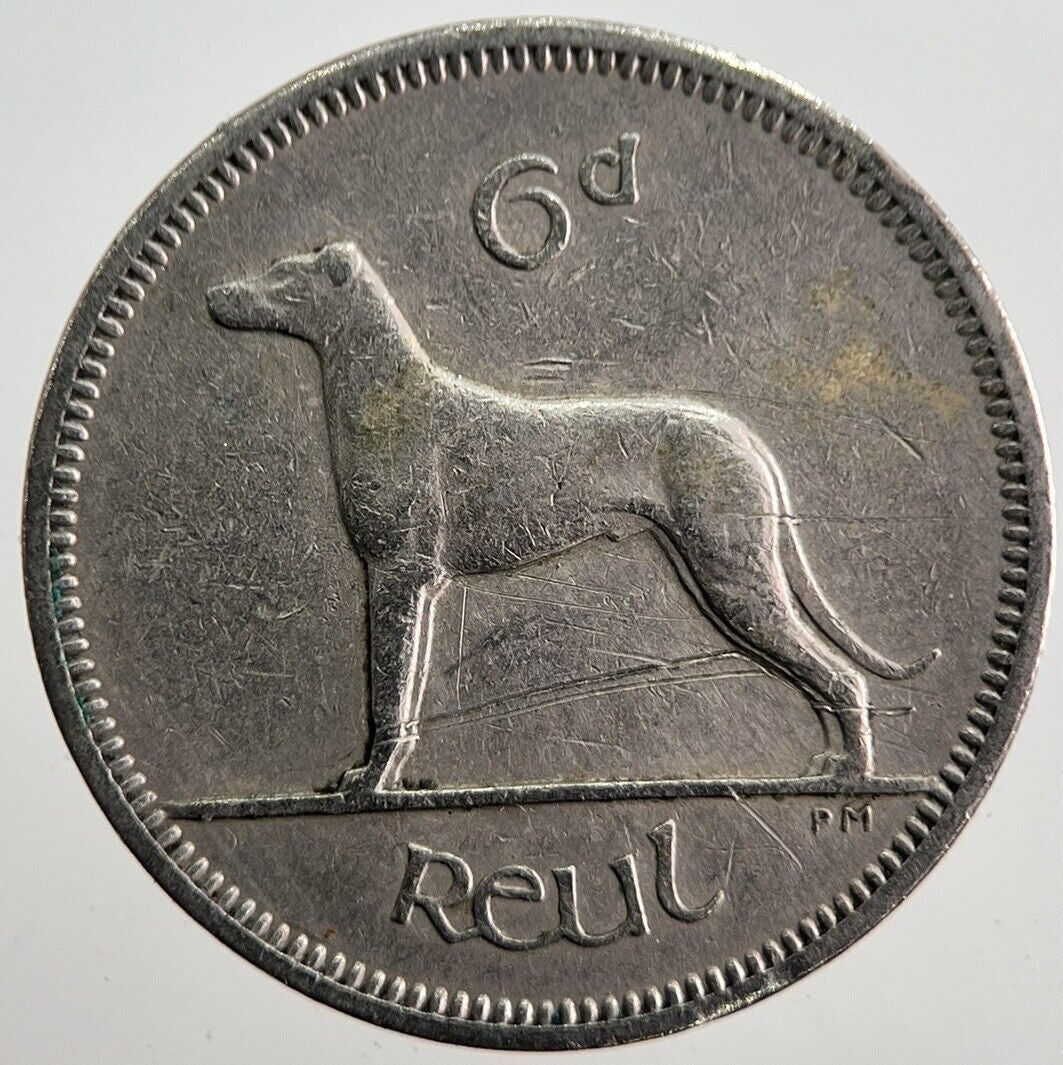 1963 Irish Dog Sixpence Coin | Very High Grade | a7407
