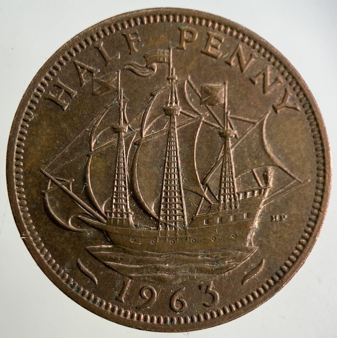 1963 Elizabeth II 2nd Half-Penny Coin | Very Fine Grade