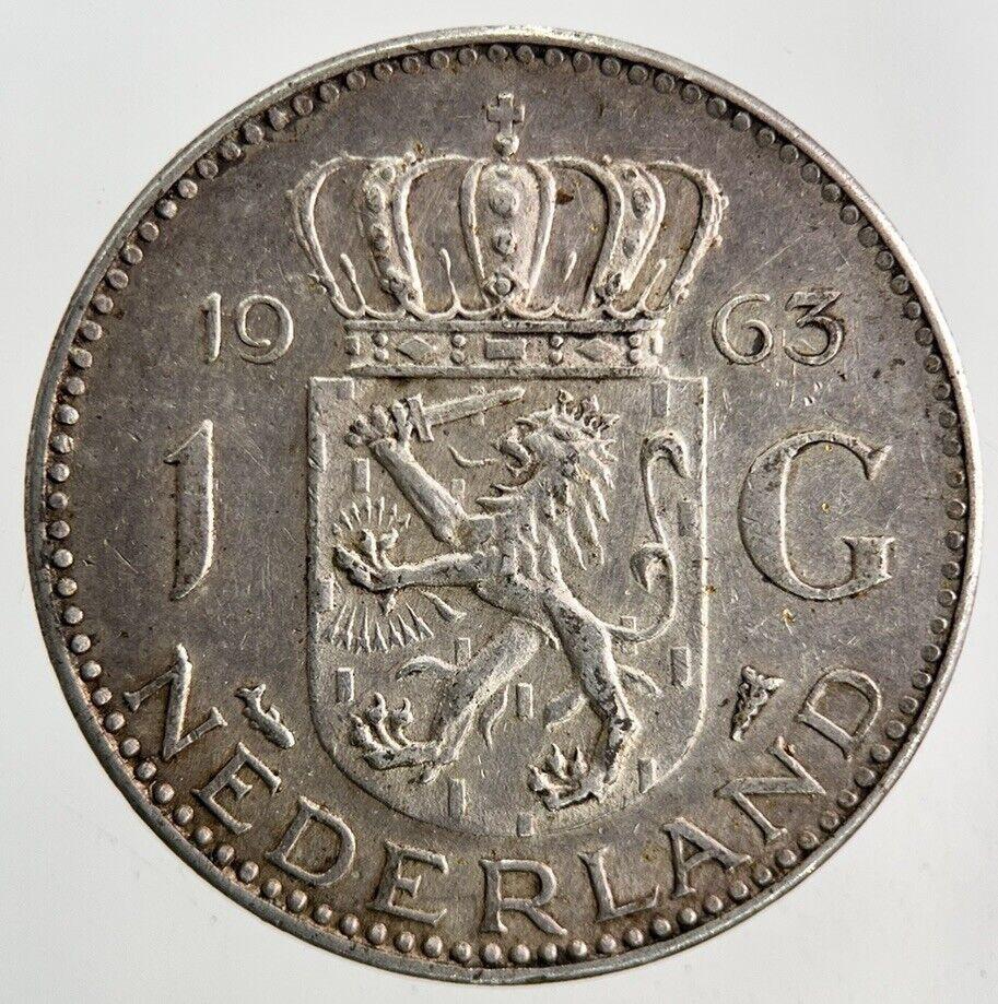 1963 Netherlands 1 Gulden Silver Coin | Very High Grade
