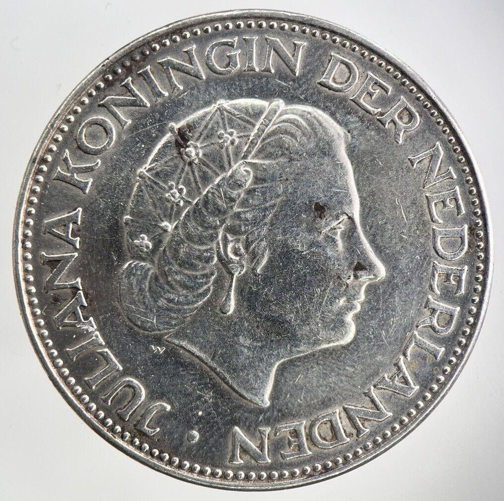 1963 Netherlands 2 1/2 Gulden Silver Coin | Fine Collectable Grade