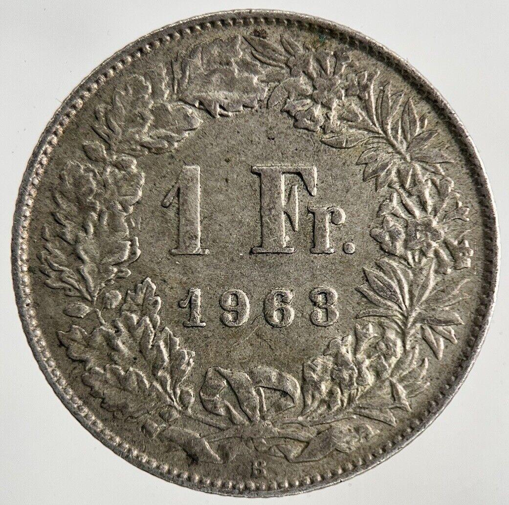 1963 Switzerland Swiss 1 Franc Silver Coin | Very High Grade
