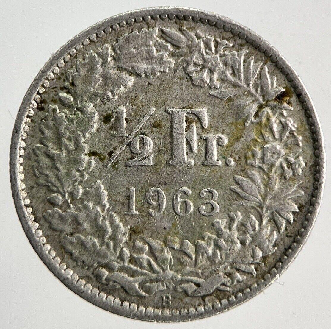 1963 Switzerland Swiss 1/2 Half Franc Silver Coin | Fine Collectable Grade
