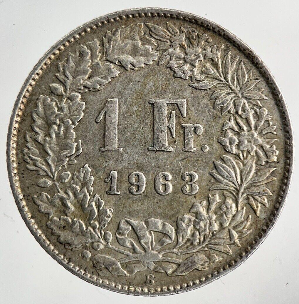 1963 Switzerland Swiss 1 Franc Silver Coin | Fine Collectable Grade
