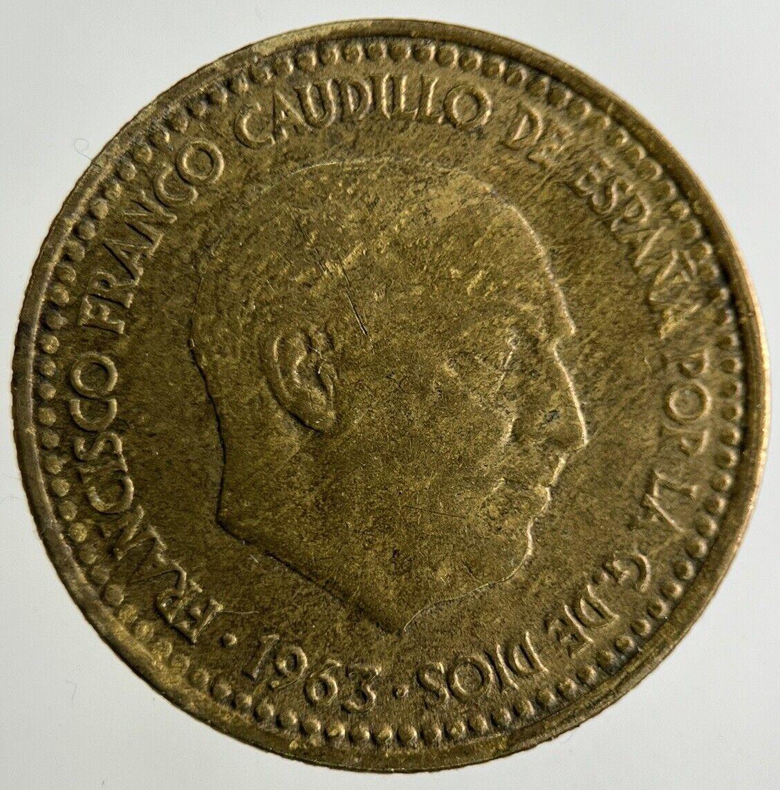 1963 Spain 1 Peseta Coin | Fine Collectable Grade