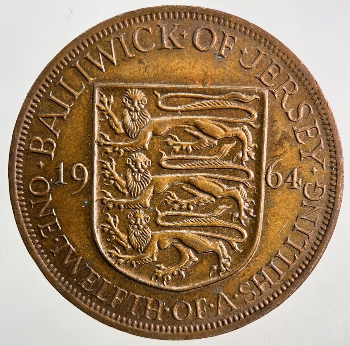 1964 Jersey One Twelfth Of A Shilling 1/12th Coin | Very High Grade