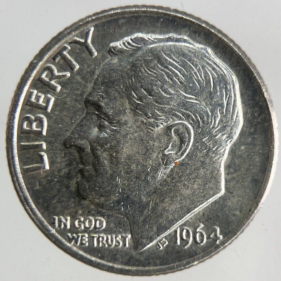 1964 USA US Roosevelt One Dime Silver Coin | Very High Grade