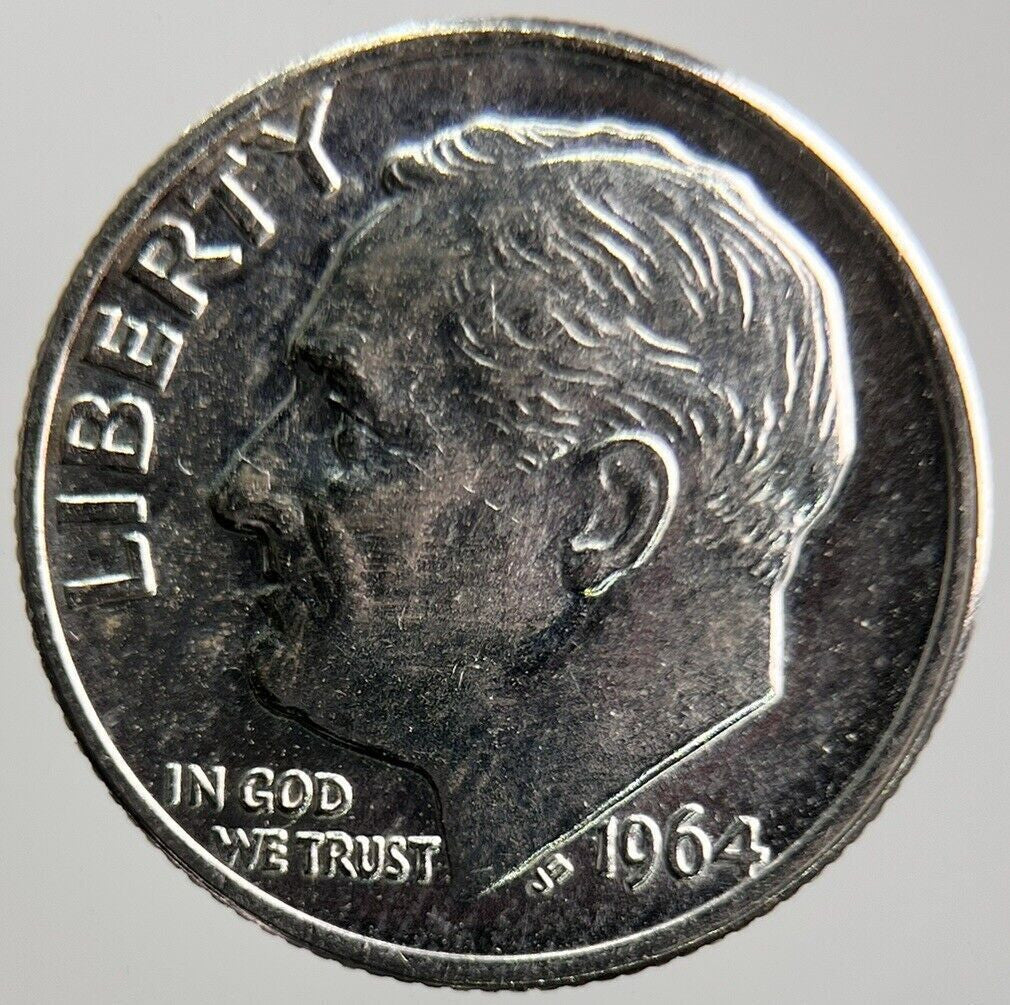 1964 US USA Roosevelt Dime Silver Coin | Very High Grade | a4086