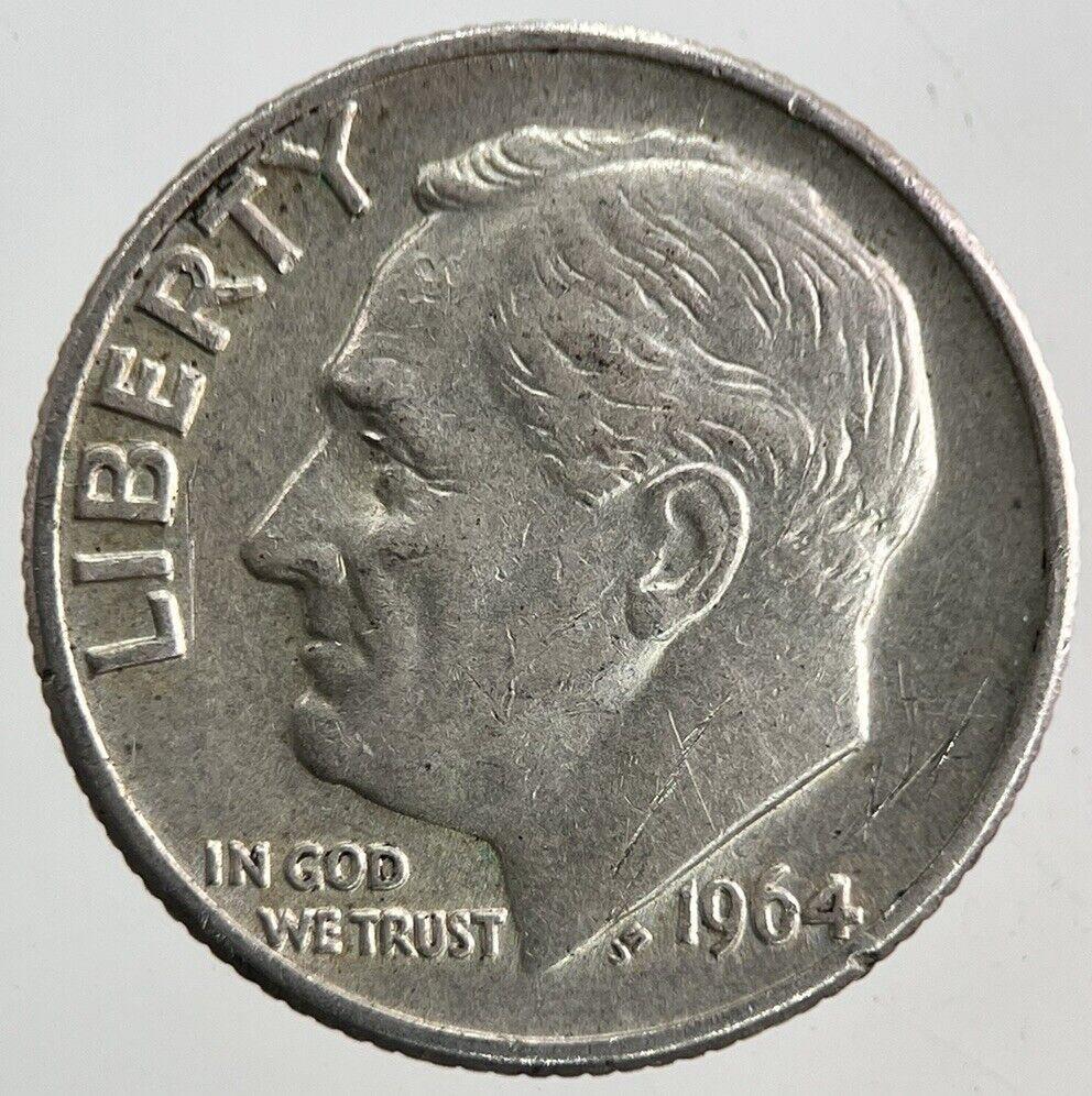 1964-D US USA Roosevelt Dime Silver Coin | Fine Collectable Grade
