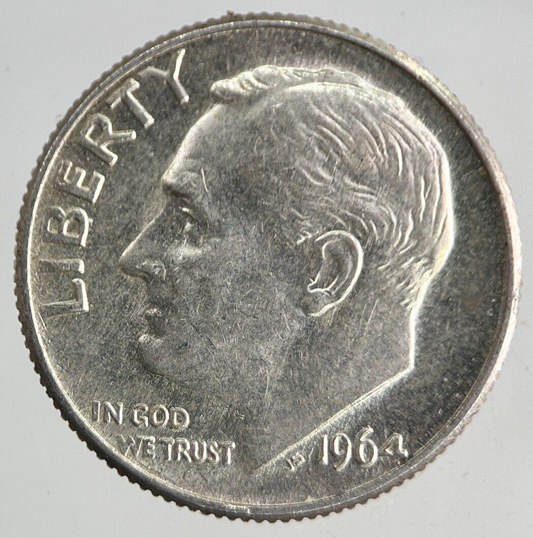 1964-D US USA Roosevelt Dime Silver Coin | Very High Grade