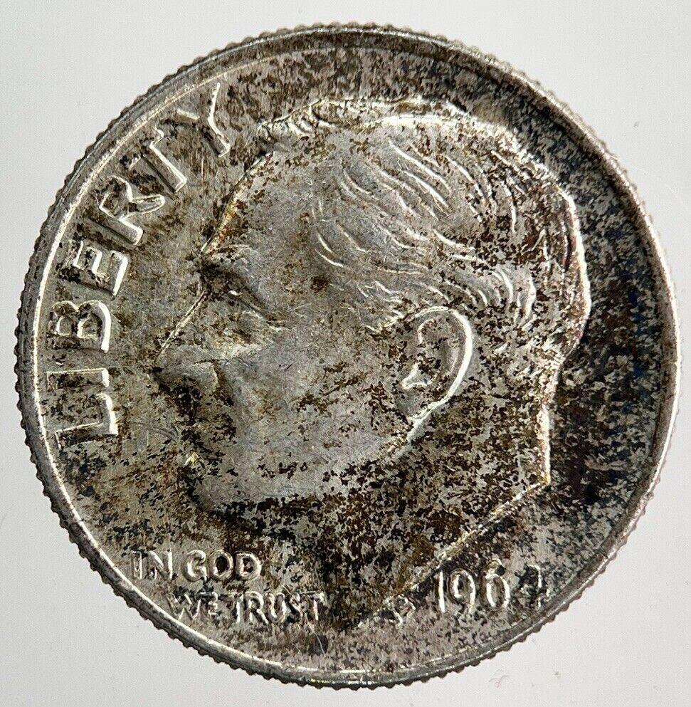 1964 US USA Roosevelt One Dime Silver Coin | Very High Grade