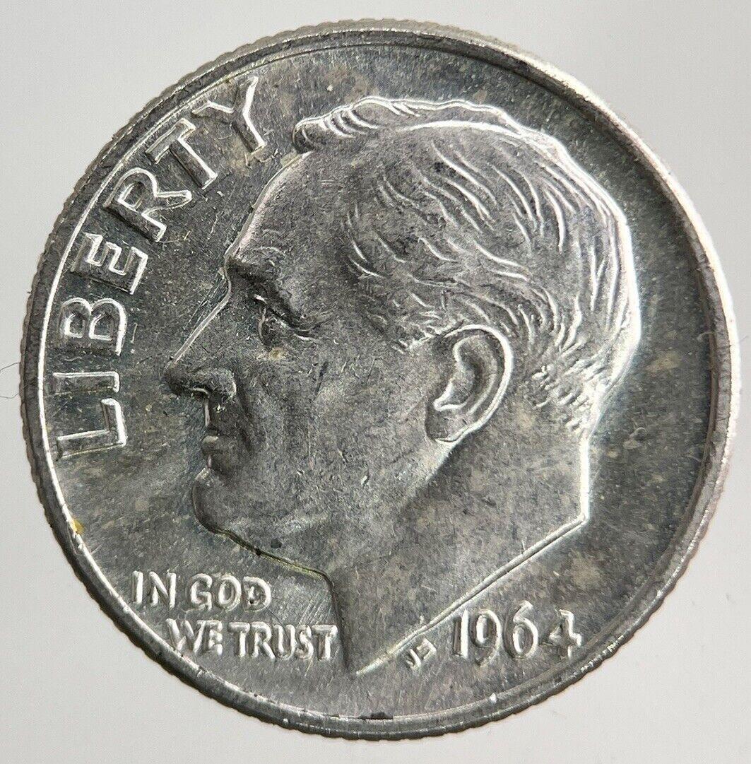1964 US USA Roosevelt One Dime Silver Coin | Very High Grade
