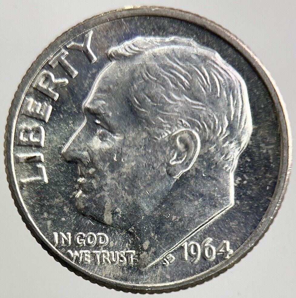 1964-D US USA Roosevelt One Dime Silver Coin | Very High Grade