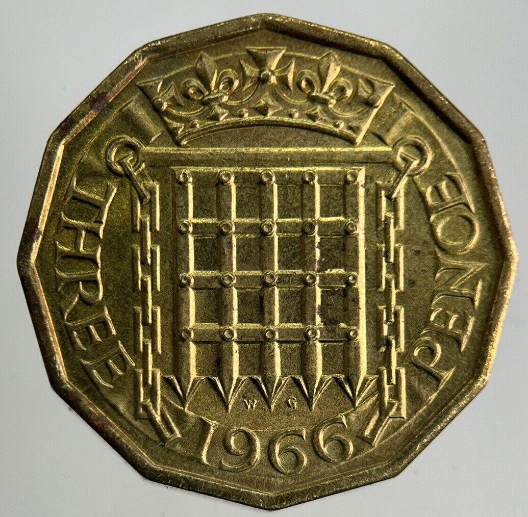 1966 Elizabeth II 2nd Brass Threepence Coin | Very High Grade