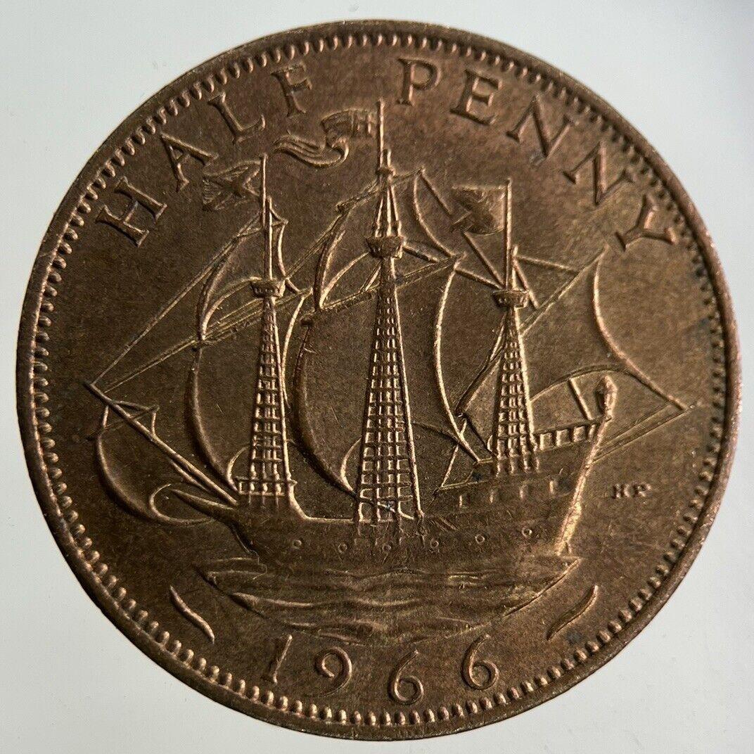 1966 Elizabeth II 2nd Half-Penny Coin | Very Fine Grade