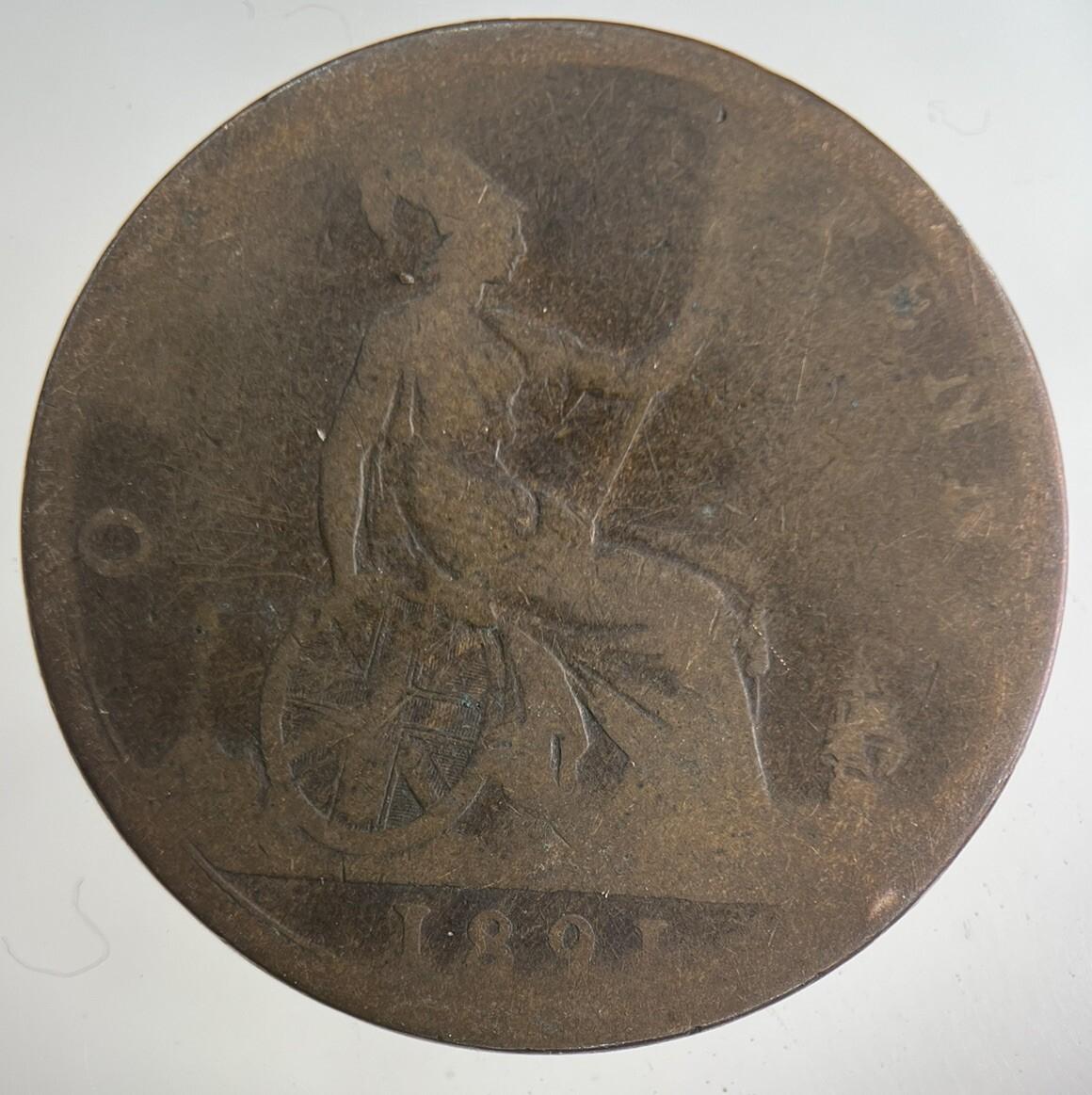 1891 Victoria One Penny Coin | Collectable Grade