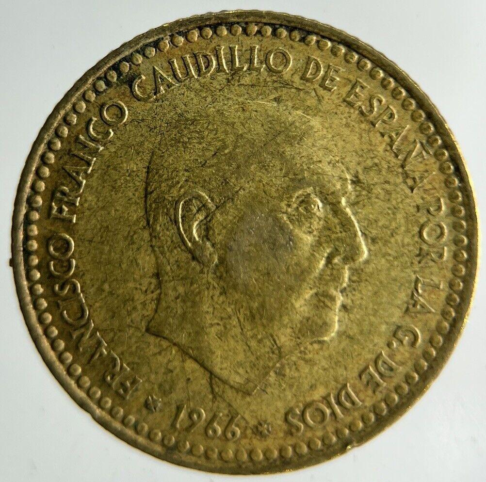 1966 Spain 1 Una Peseta Coin | Fine Collectable Grade