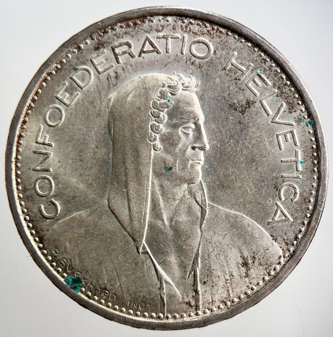 1966 Switzerland 5 Five Francs Silver Coin | Very High Grade | a3661