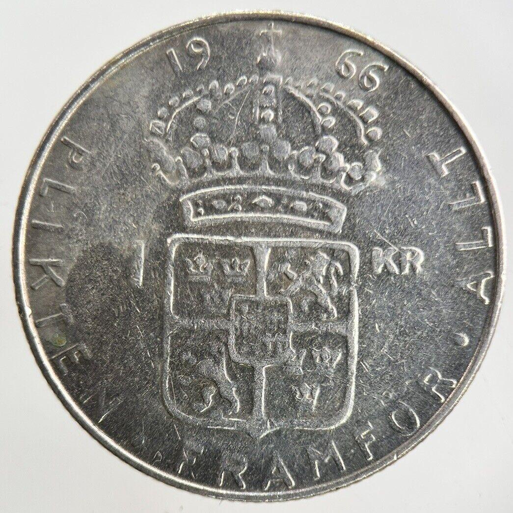 1966 Sweden 1 Krona Silver Coin | Fine Collectable Grade