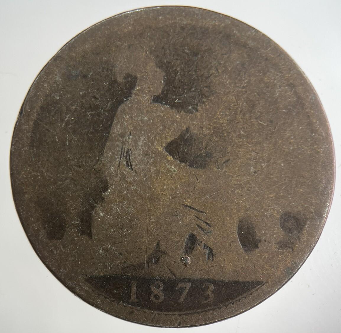 1873 Victoria One Penny Coin | Collectable Grade