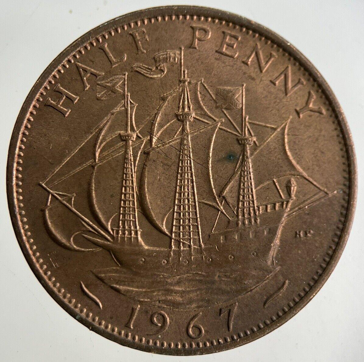 1967 Elizabeth II 2nd Half-Penny Coin | Very Fine Grade