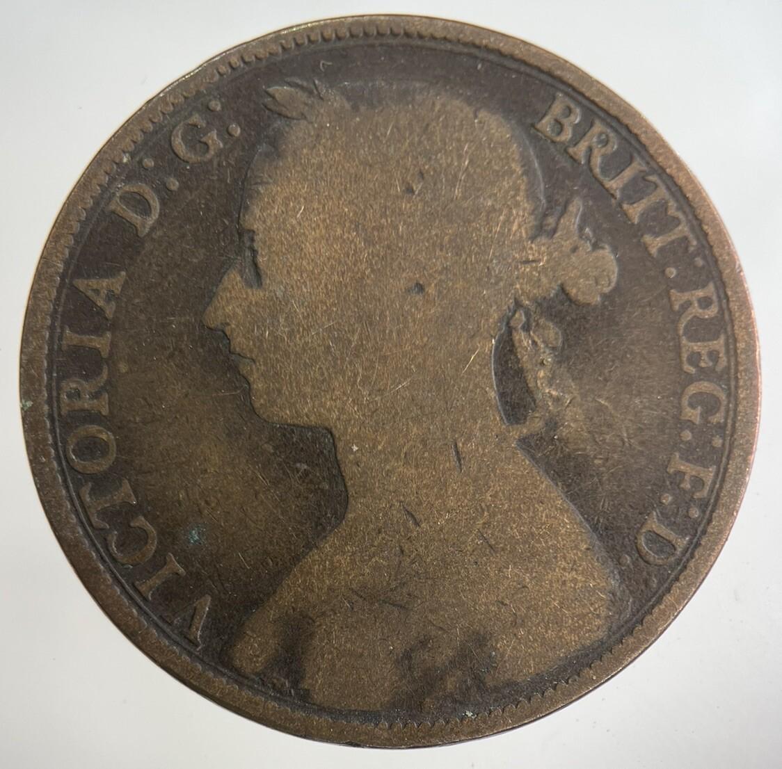 1893 Victoria One Penny Coin | Collectable Grade