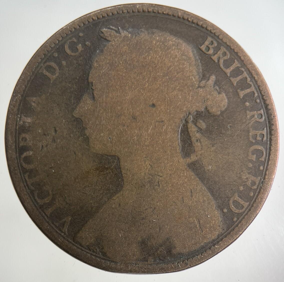 1893 Victoria One Penny Coin | Collectable Grade