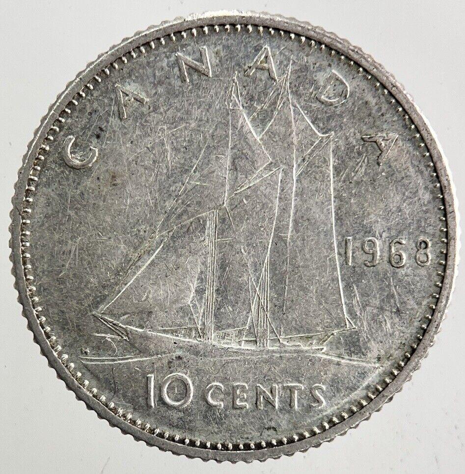 1968 Canada 10 Cents Silver Coin | Fine Collectable Grade