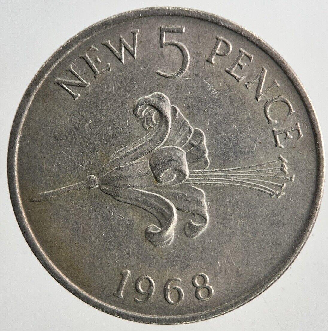 1968 Guernsey 5p Five-Pence Coin | Fine Collectable Grade