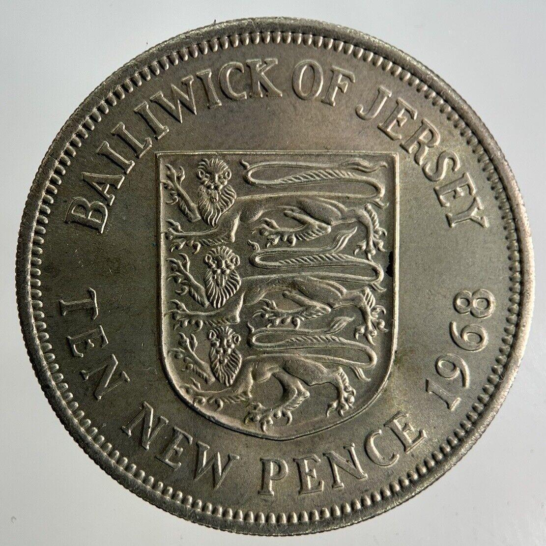 1968 Jersey 10p Ten-Pence Coin | Fine Collectable Grade