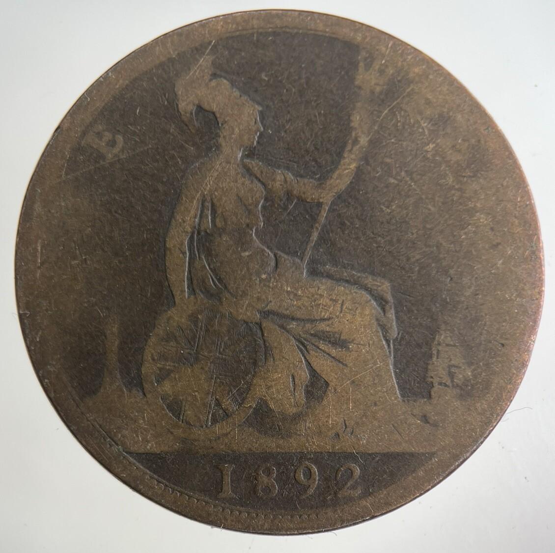 1892 Victoria One Penny Coin | Collectable Grade