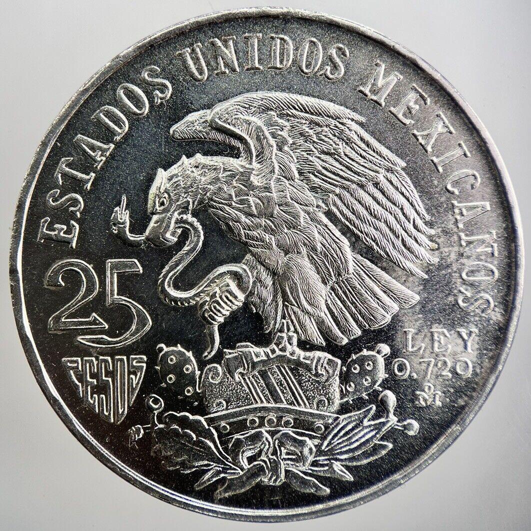 1968 Mexico 25 Pesos Olympics Silver Coin | Very High Grade | a2573