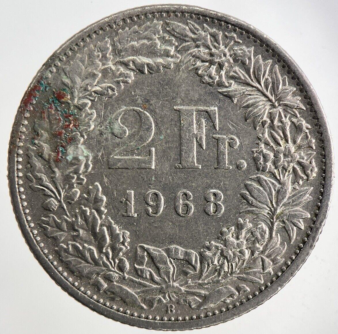 1968 Switzerland Swiss 2 Franc Coin | Fine Collectable Grade