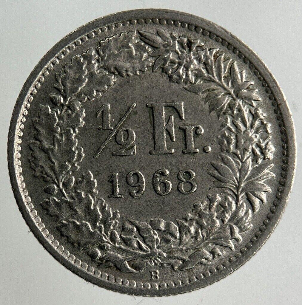 1968 Switzerland Swiss 1/2 Half Franc Coin | Fine Collectable Grade