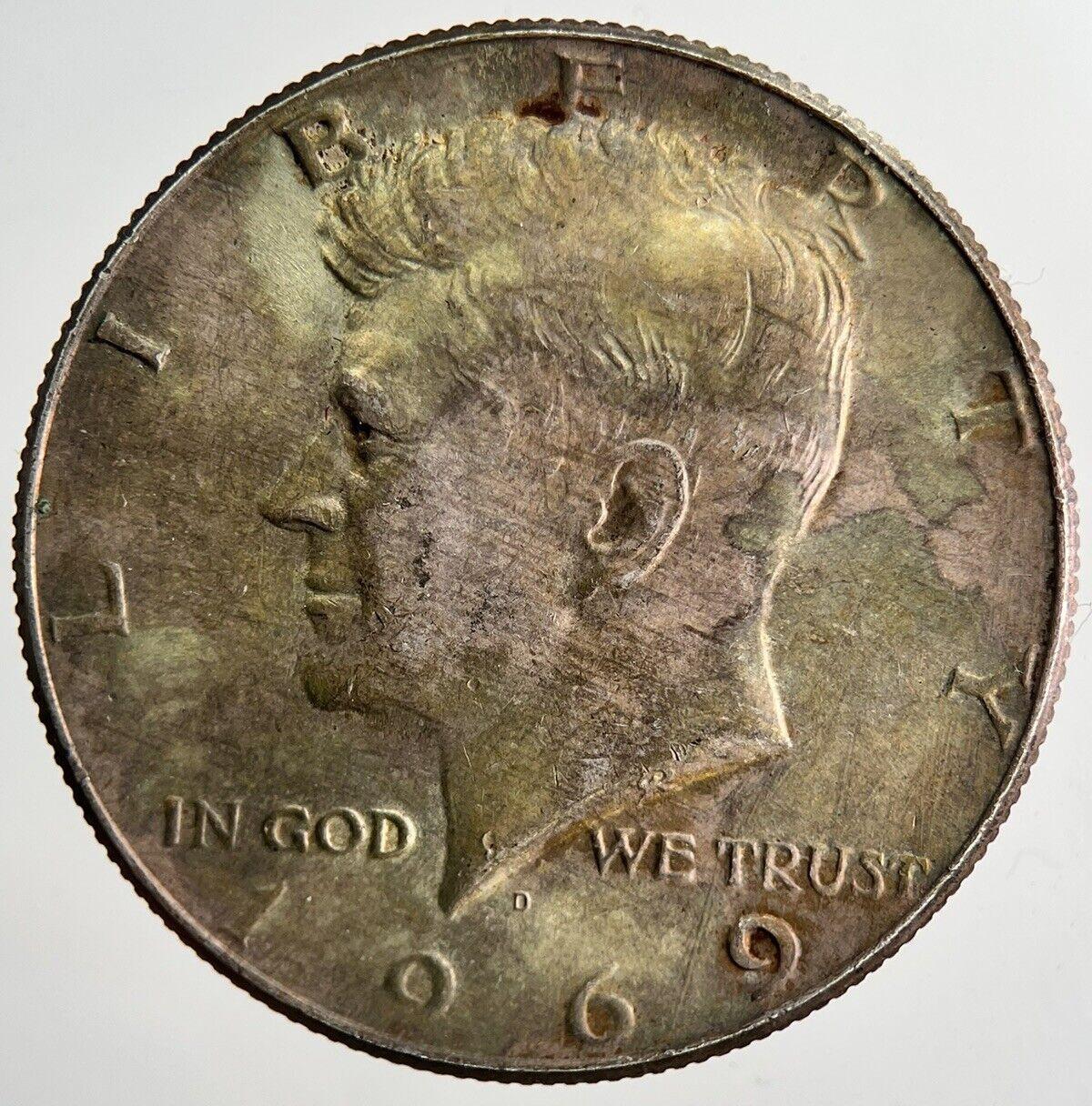 1969-D US USA Kennedy Half Dollar Silver Coin | Very High Grade | a6508