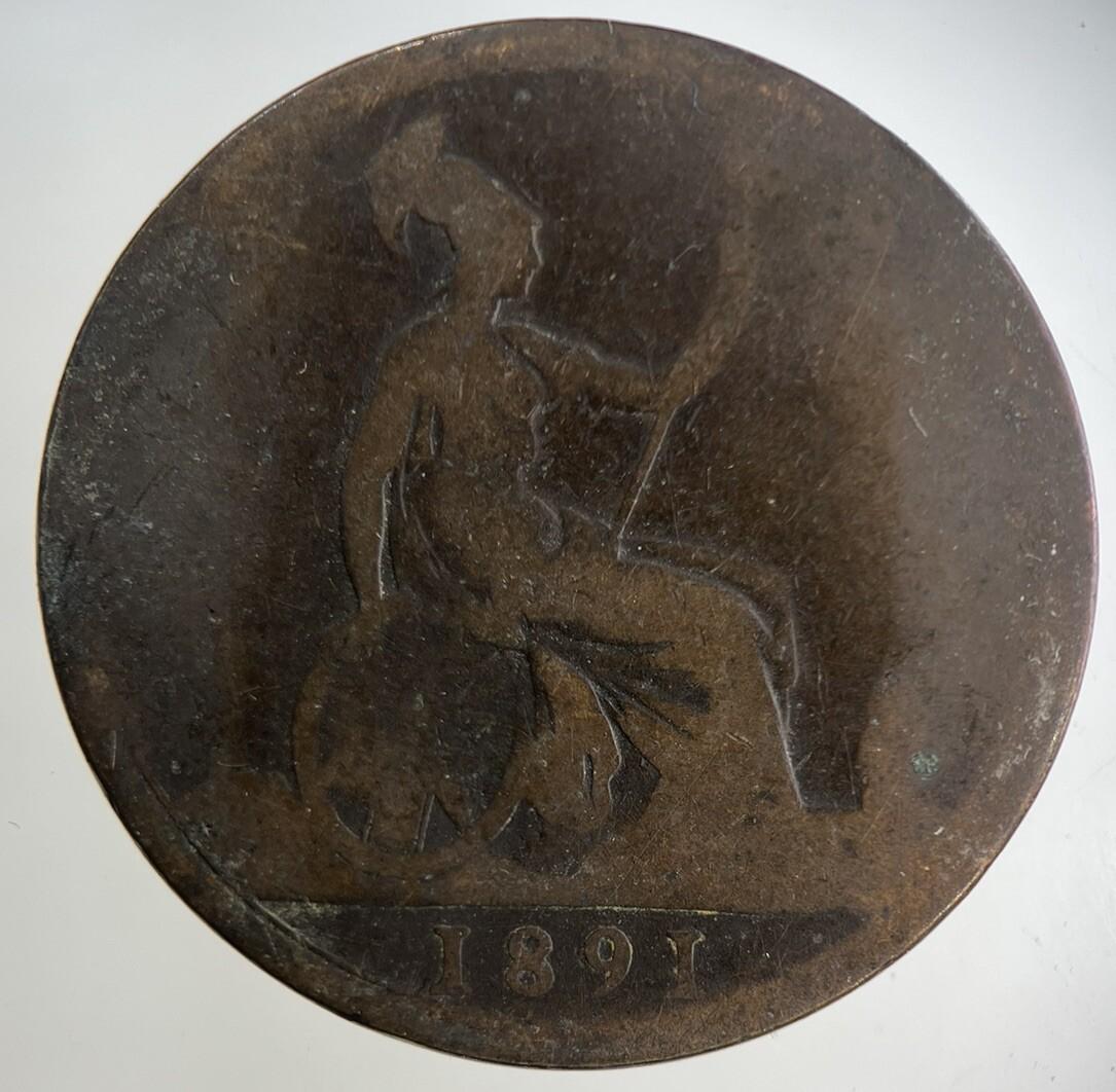 1891 Victoria One Penny Coin | Collectable Grade