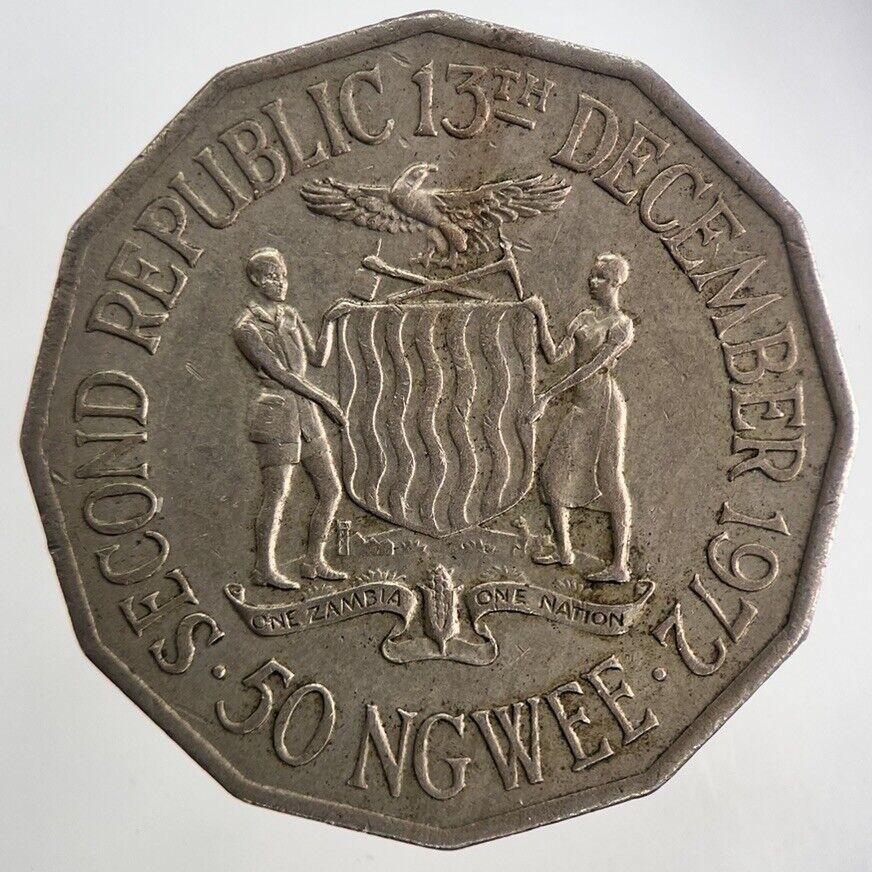 1972 Zambia Africa 50 Ngwee Coin | Fine Collectable Grade
