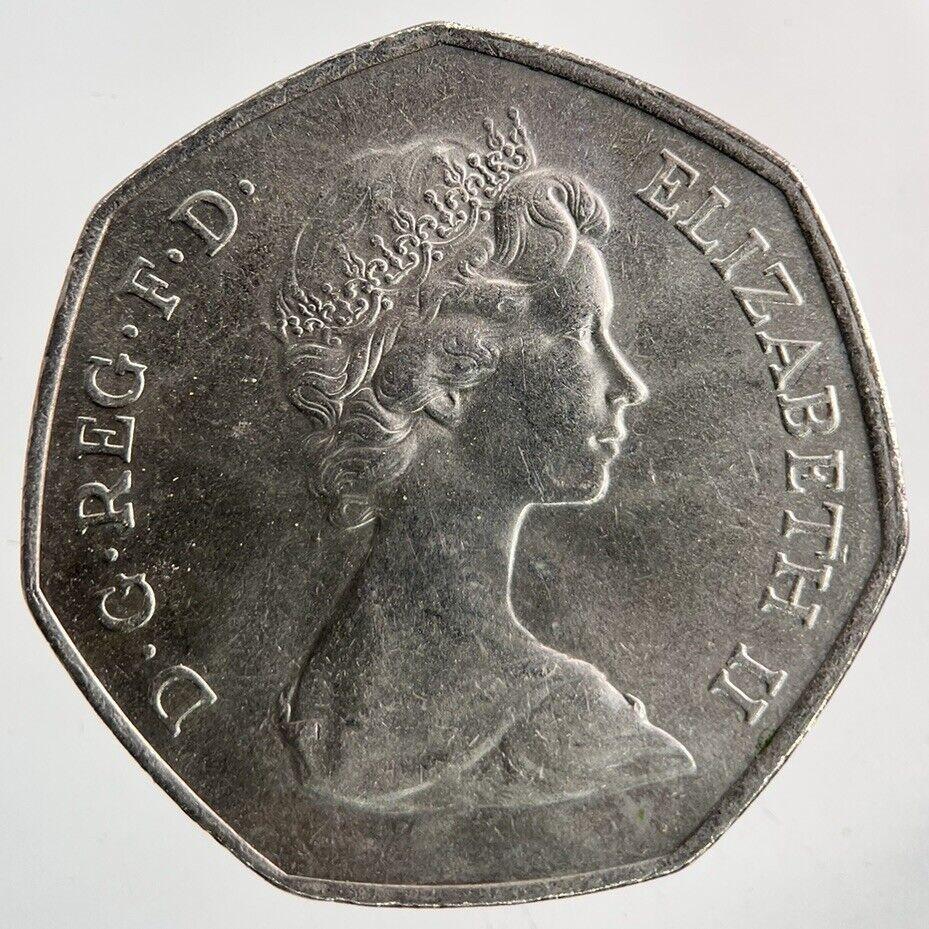 1973 Elizabeth II 2nd Hands 50p Fifty-Pence Coin | Very High Grade