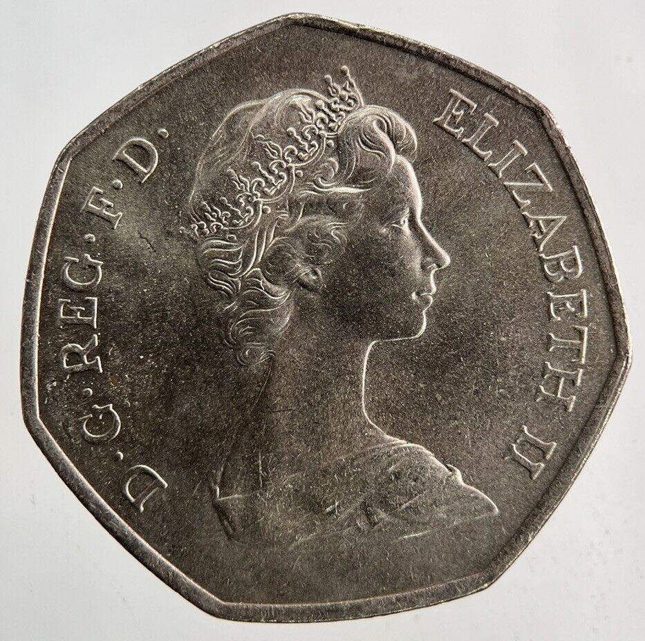 1973 Elizabeth II 2nd Hands 50p Fifty-Pence Coin | Very High Grade