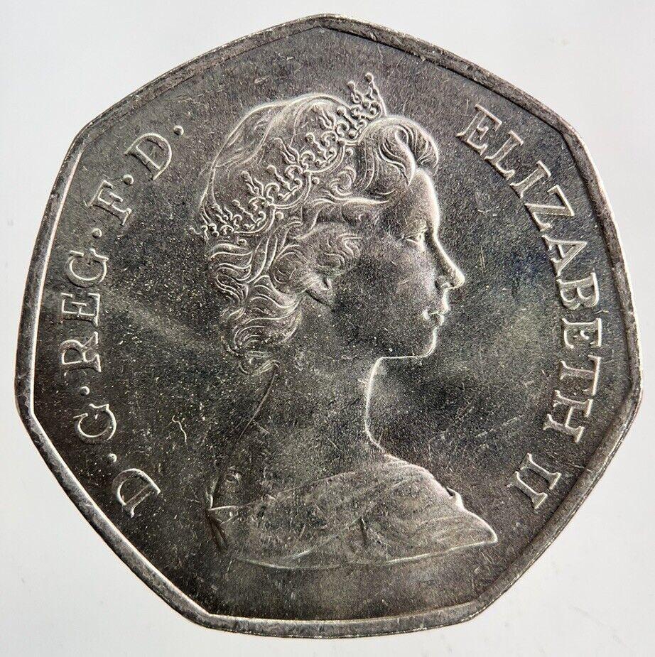 1973 Elizabeth II 2nd Hands 50p Fifty-Pence Coin | Very High Grade