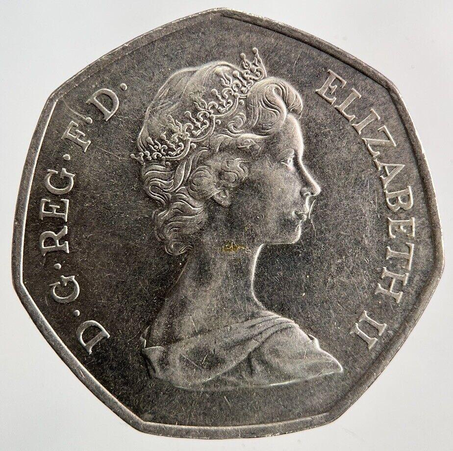 1973 Elizabeth II 2nd Hands 50p Fifty-Pence Coin | Very High Grade