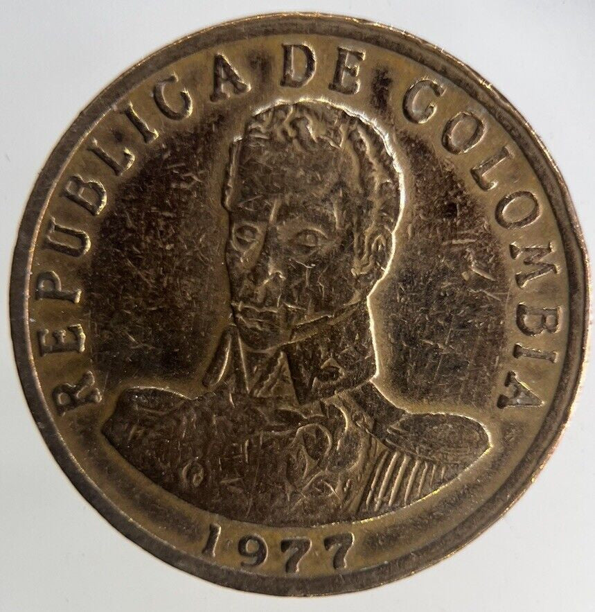 1977 Colombia 2 Pesos Coin | Very High Grade