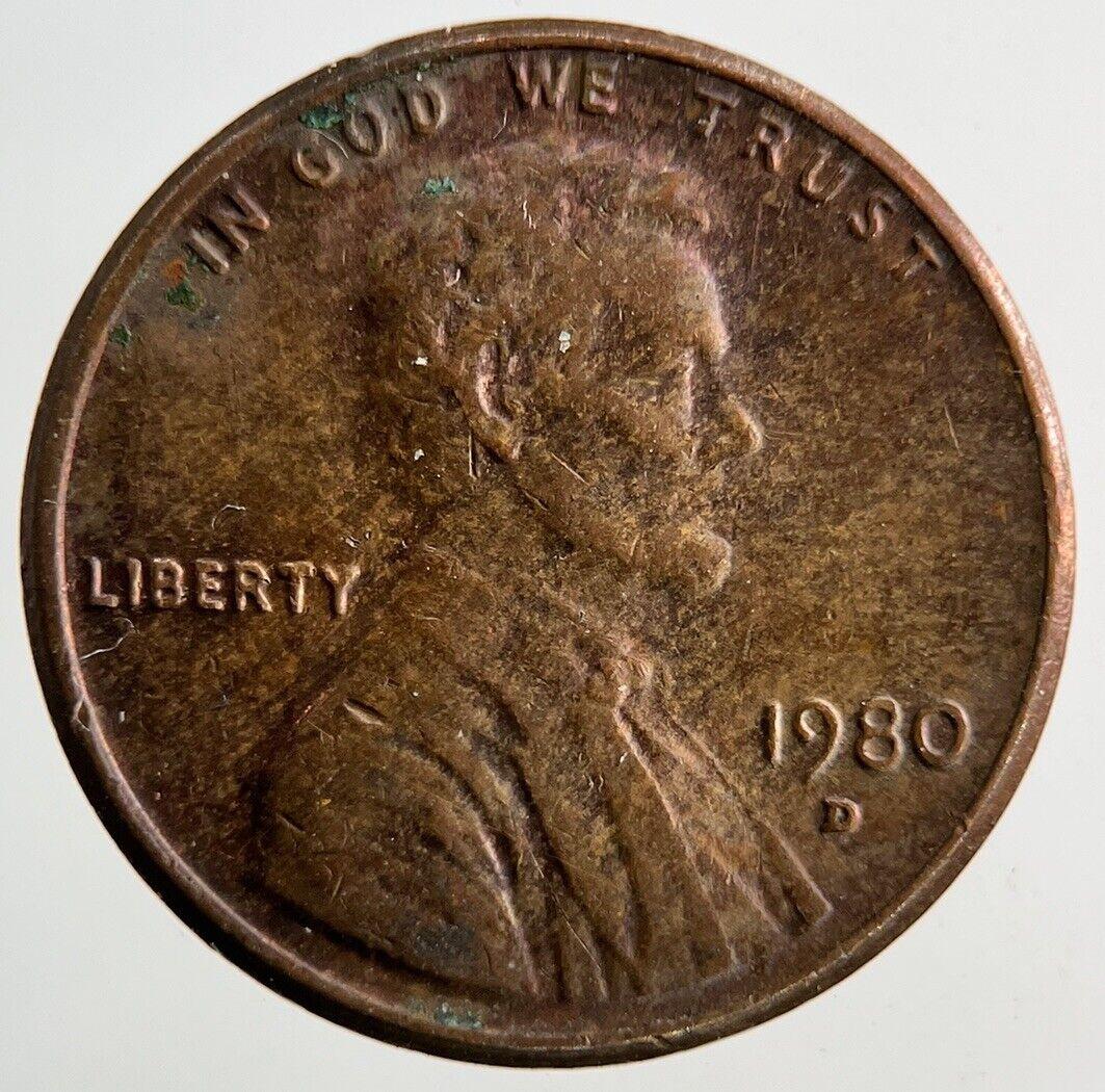 1980-D US USA Lincoln One Cent Coin | Fine Collectable Grade