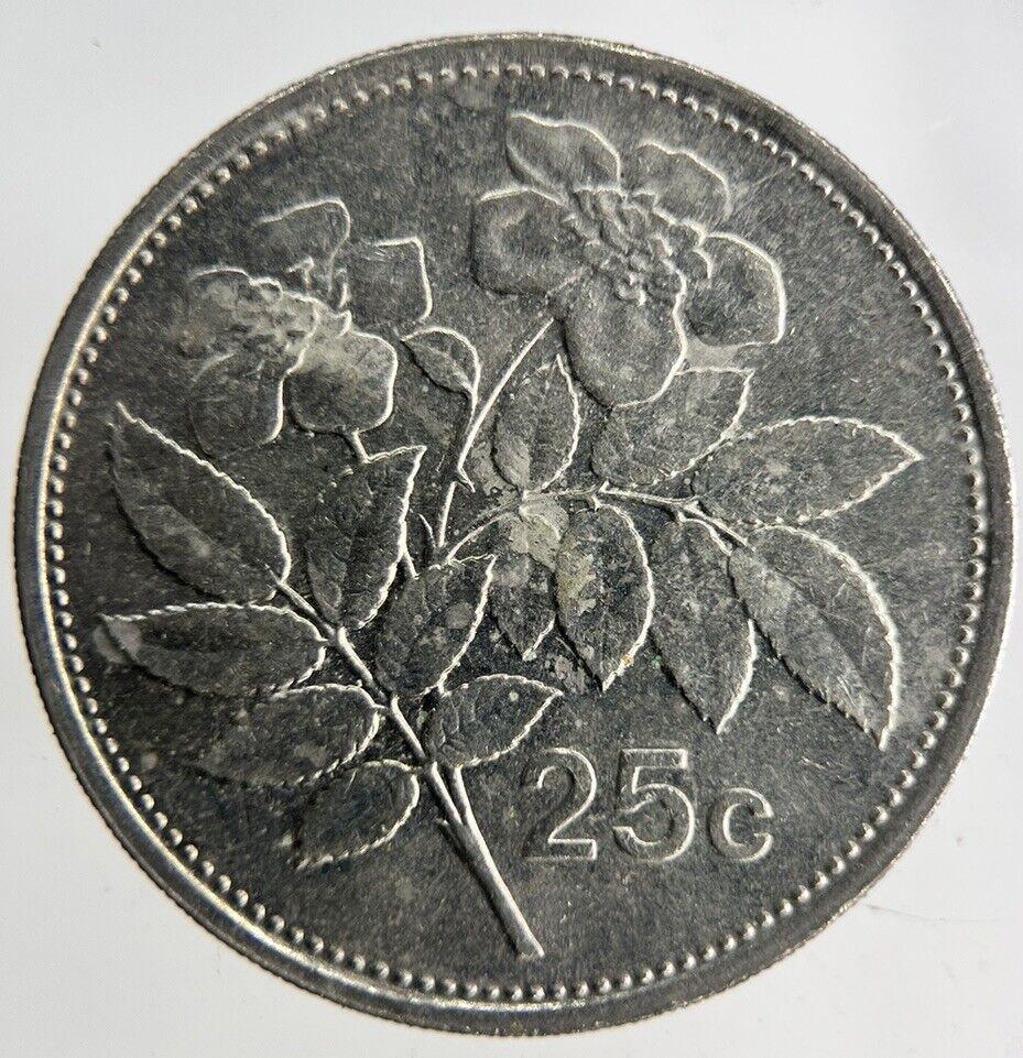 1986 Malta 25 Cents Coin | Fine Collectable Grade