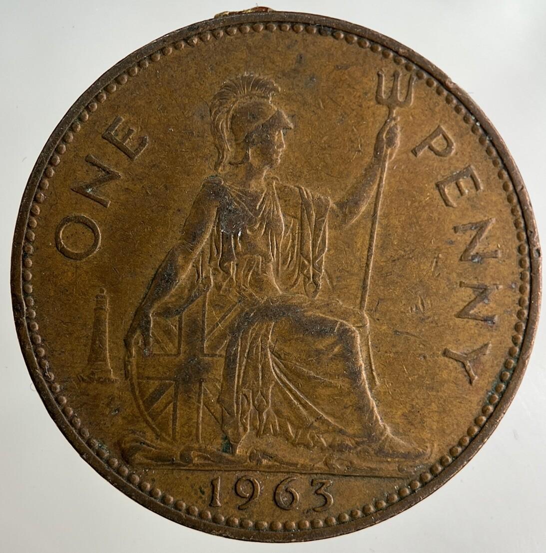 1963 Elizabeth II 2nd One Penny Coin | Fine Collectable Grade