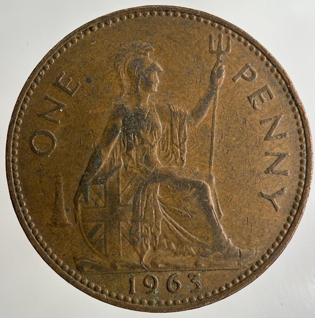 1963 Elizabeth II 2nd One Penny Coin | Fine Collectable Grade