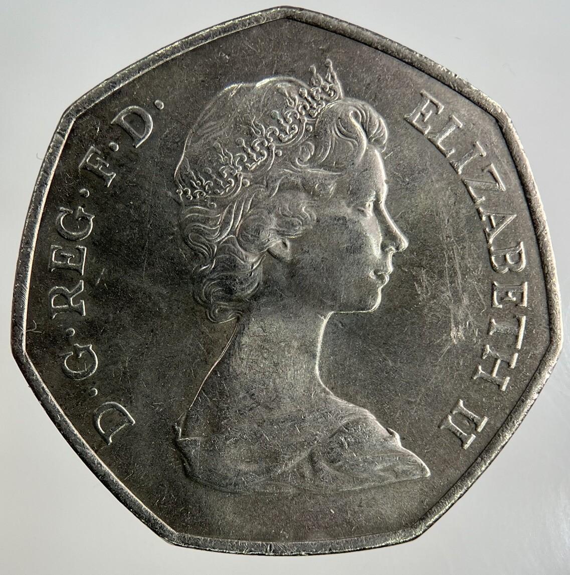 1973 Elizabeth II 2nd 50p Fifty-Pence Coin | Fine Collectable Grade