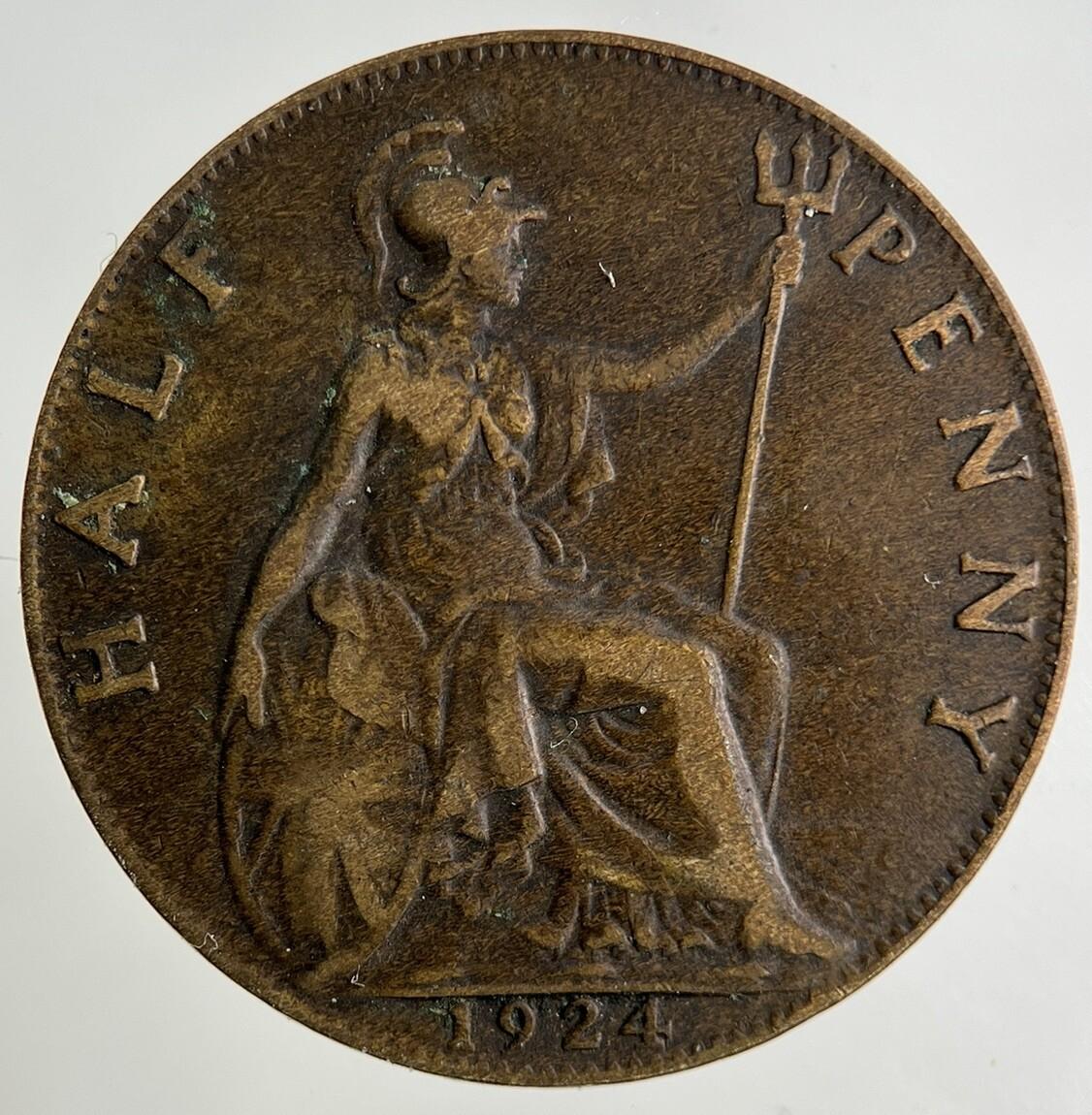 1924 George V Half-Penny Coin | Fine Collectable Grade