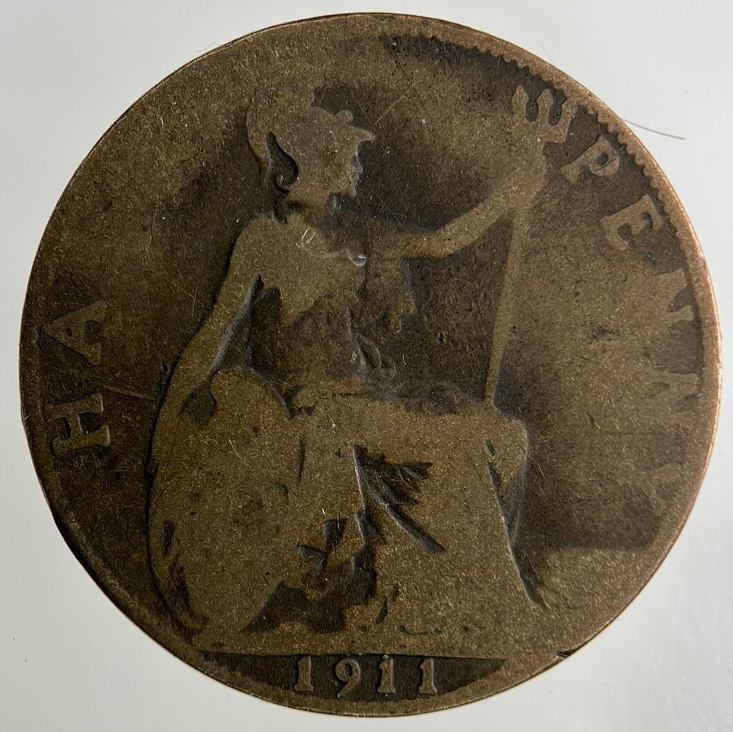 1911 George V Half-Penny Coin | Collectable Grade