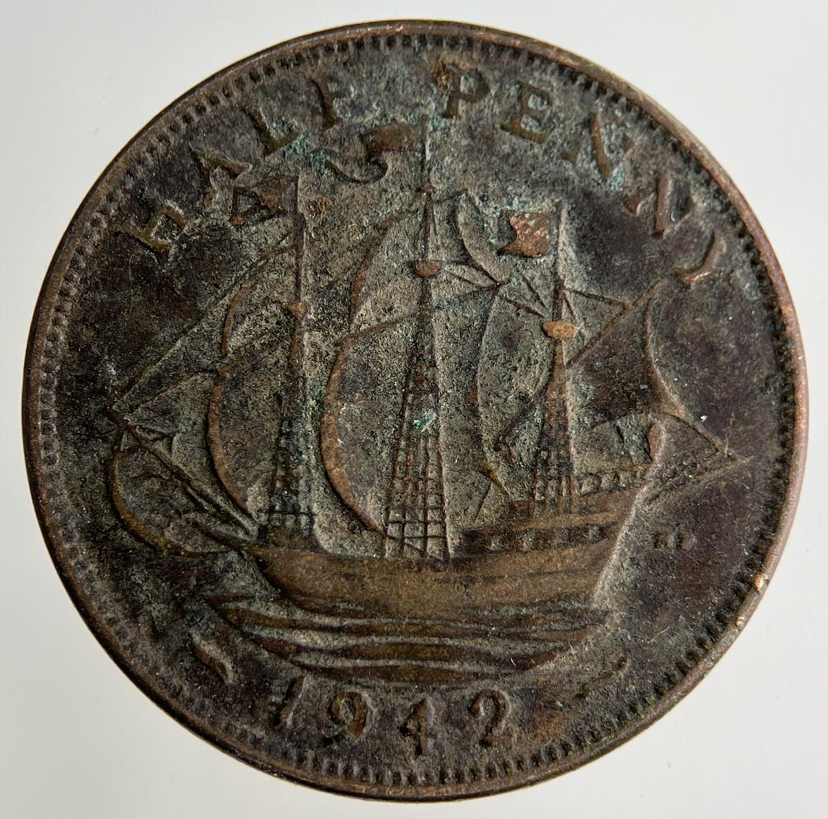 1942 George VI Half-Penny Coin | Collectable Grade